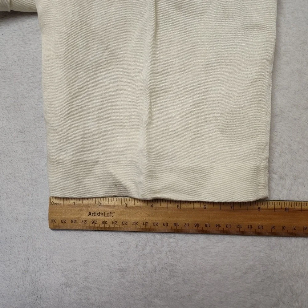 Tommy Bahama Pants Mens 40x30 Beige Lyocell Linen Straight Pleated Island Travel